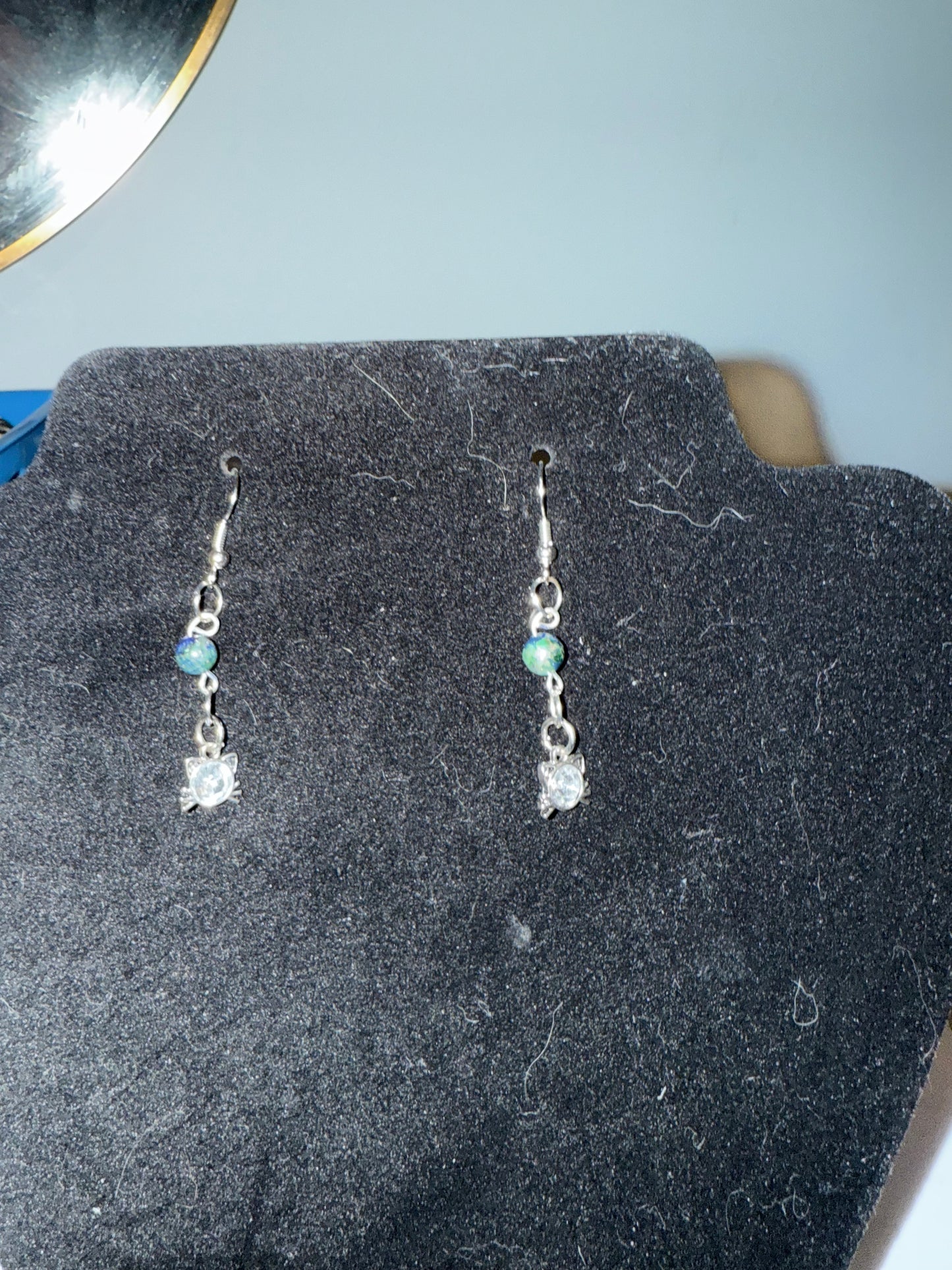 Chrysocola kitty earrings