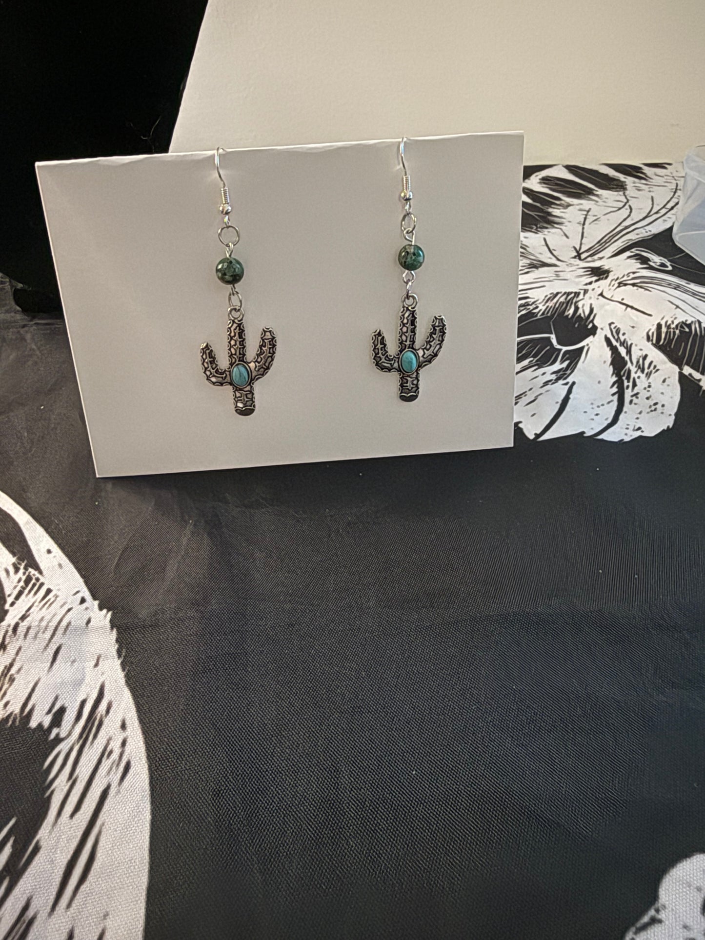 Turqoise cactus earrings