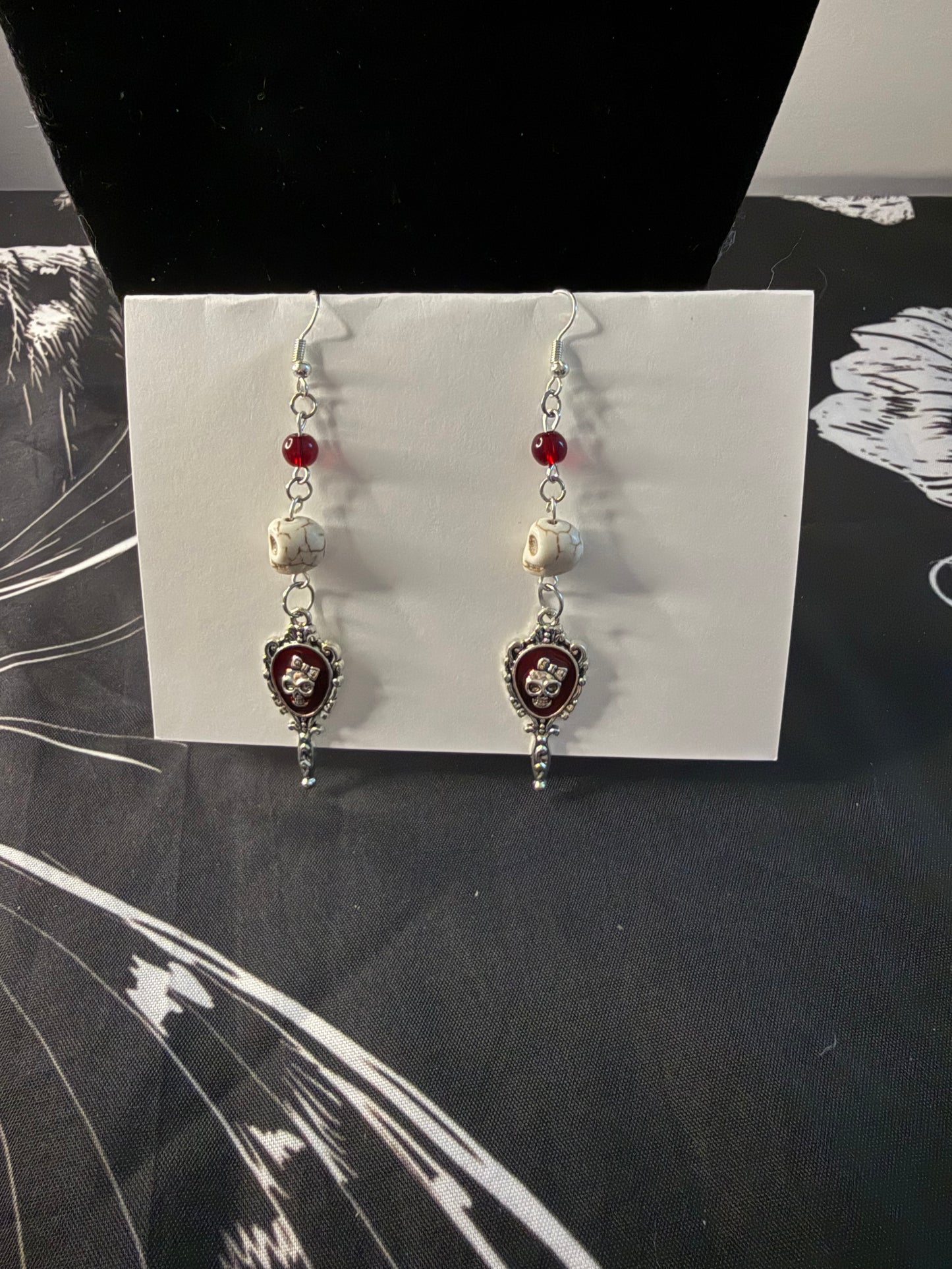 Skull mirror earrings