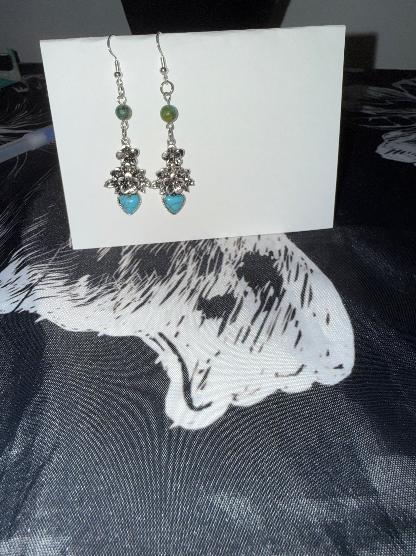 Turquoise floral drop