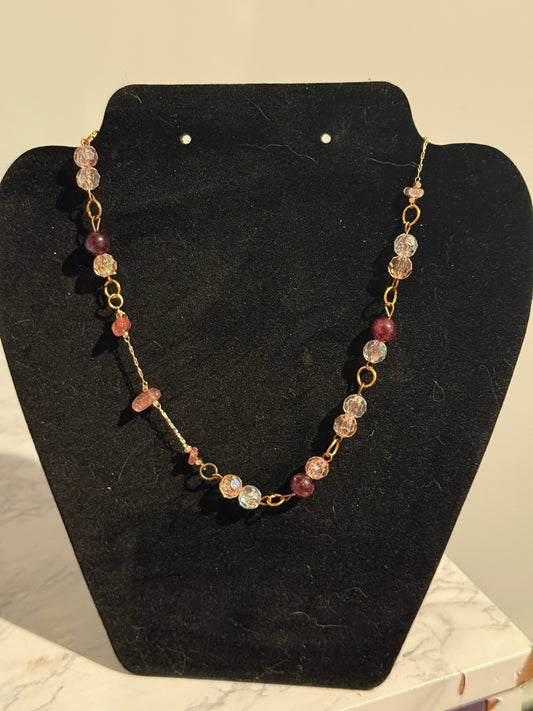 Pink and garnet necklace