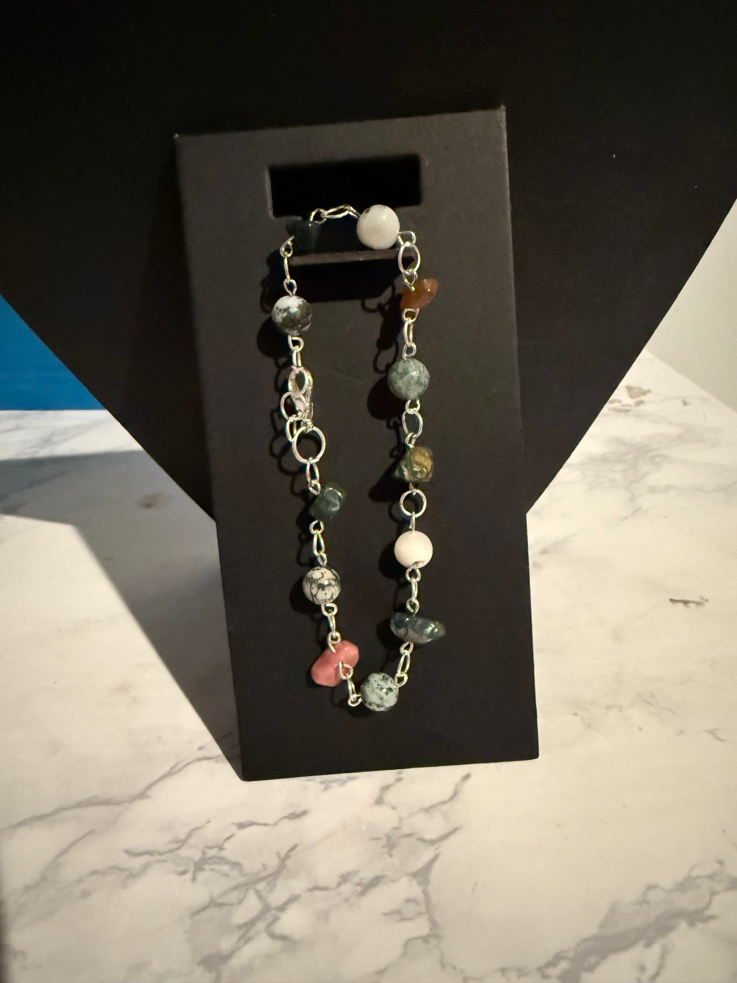 Tree agate and jasper bracelet