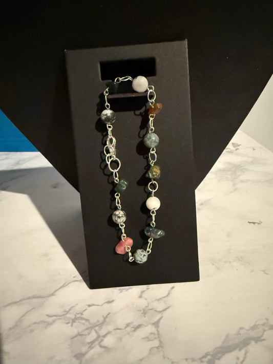 Tree agate and jasper bracelet