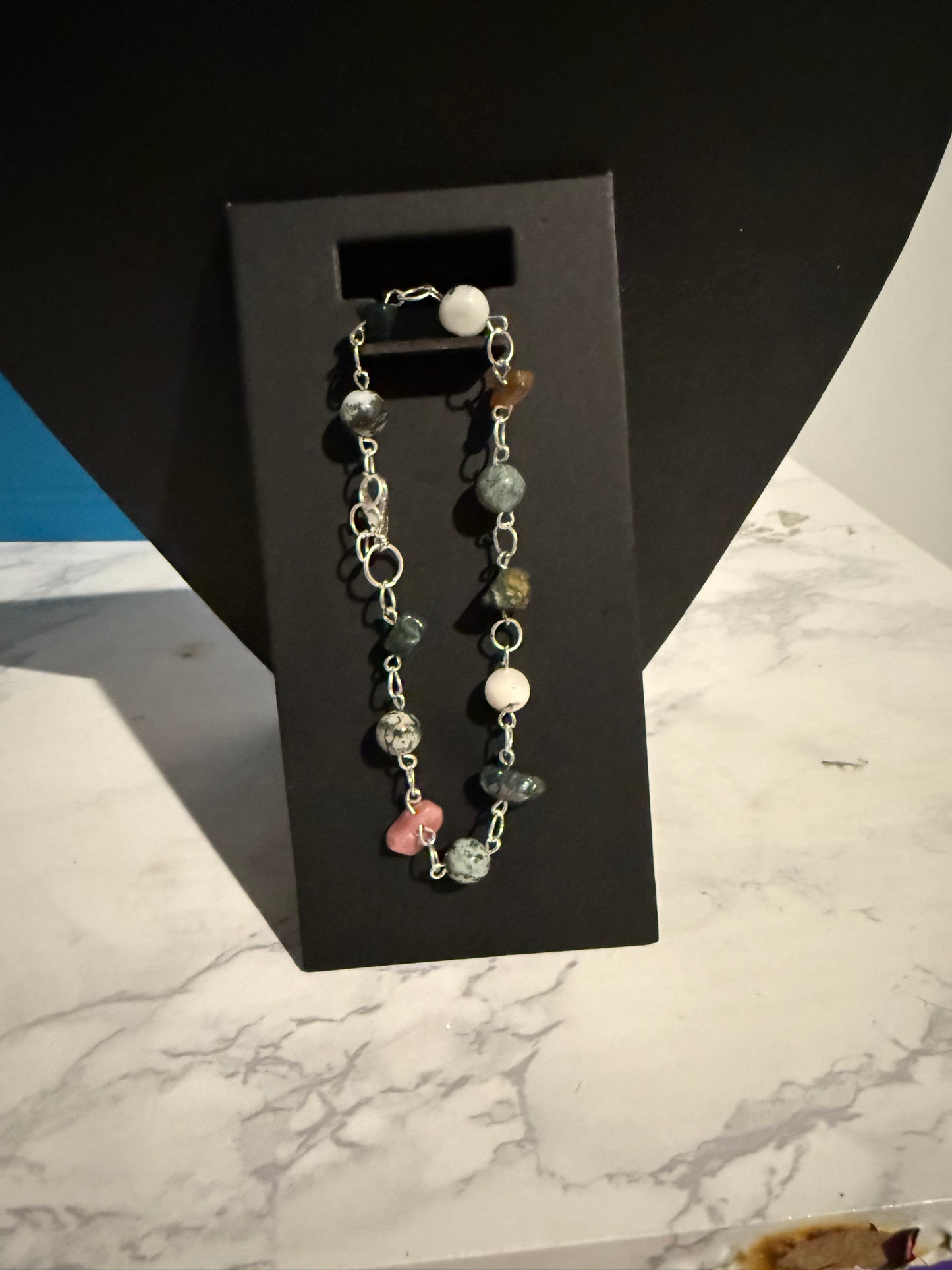 Tree agate and jasper bracelet