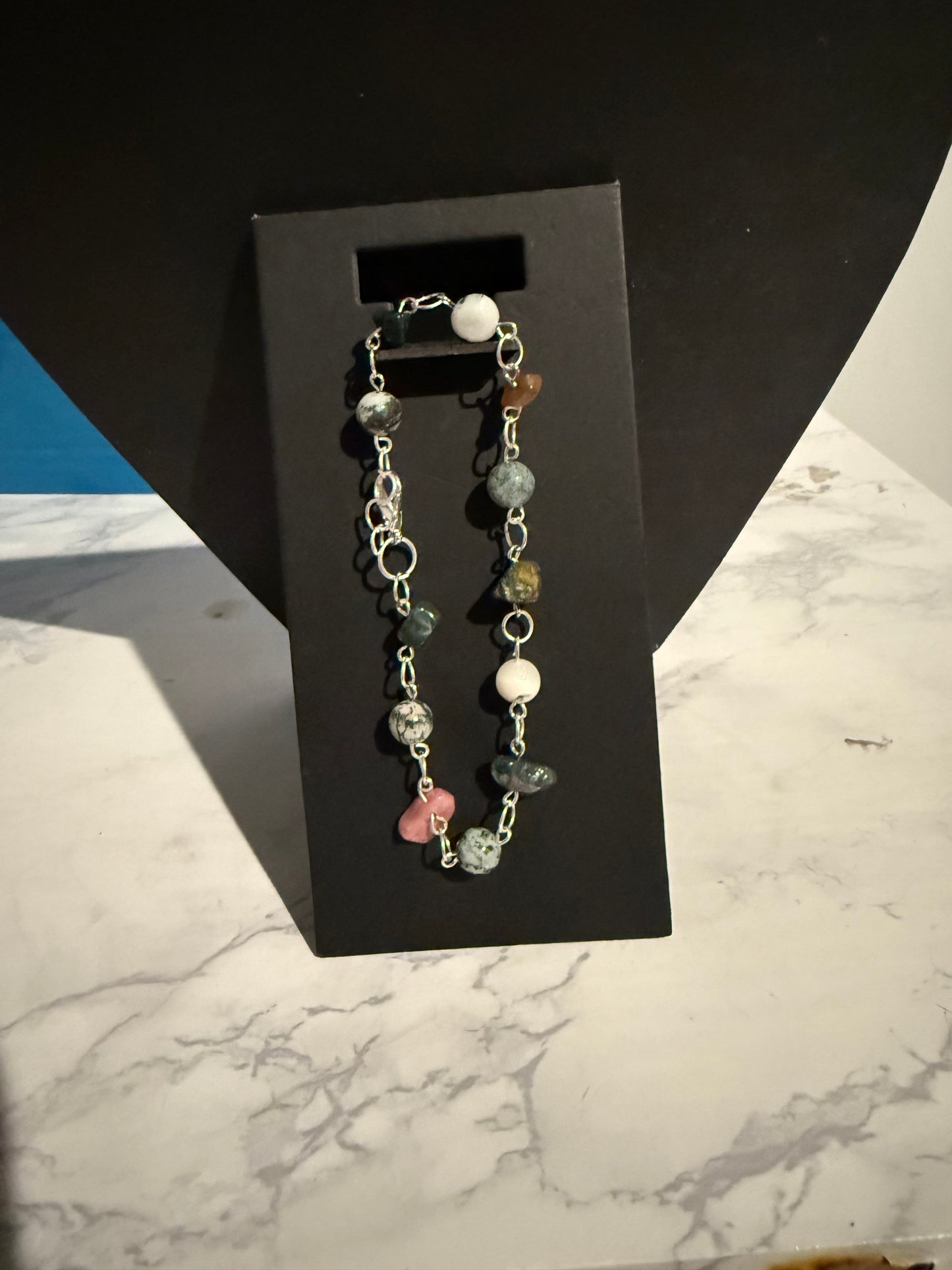 Tree agate and jasper bracelet