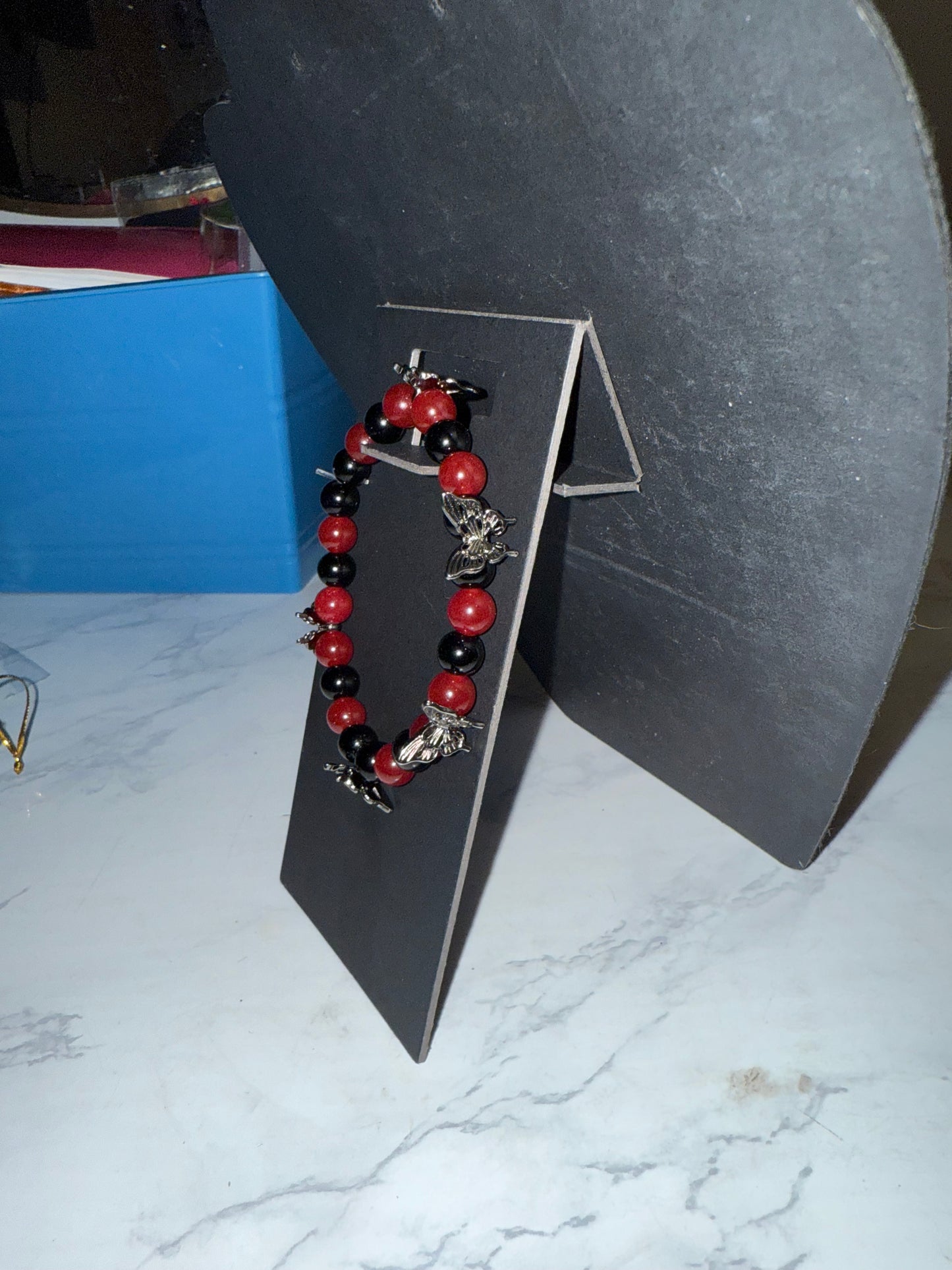 Butterfly series req quartz beaded bracelet