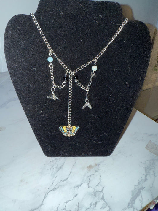 Butterfly series y chain moth necklace