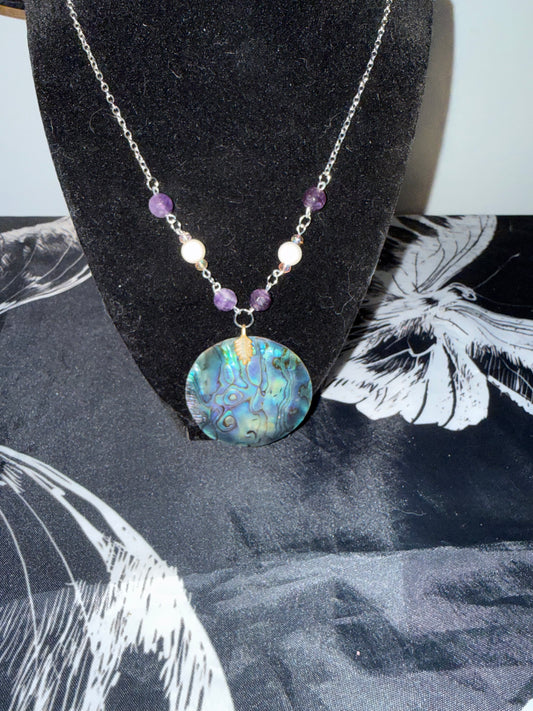 Large Abalone shell necklace