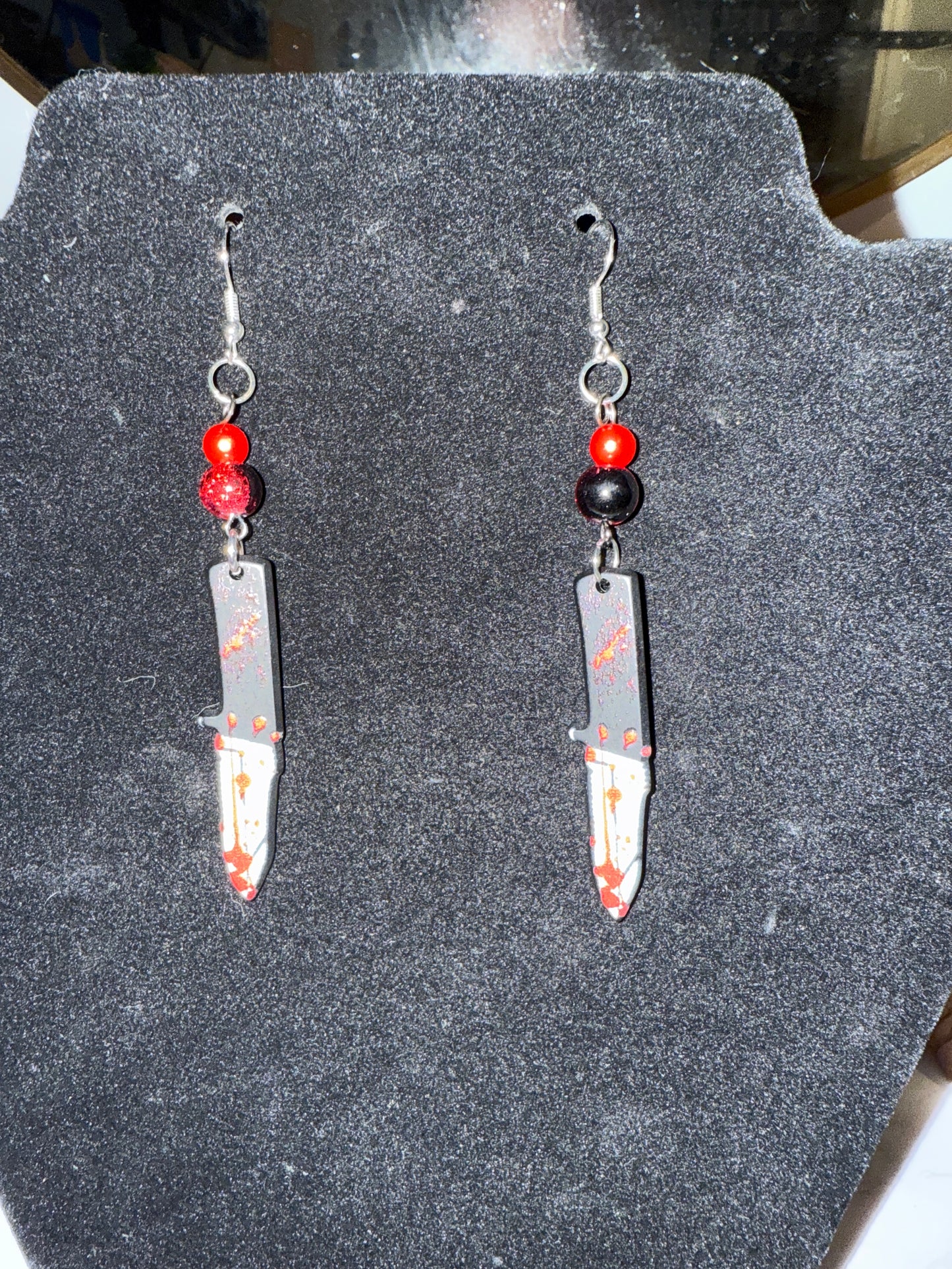 Bloody knife earrings