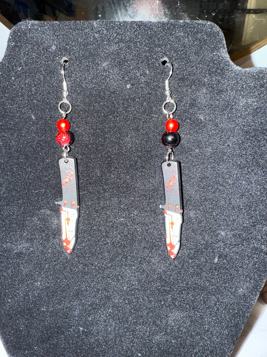 Bloody knife earrings